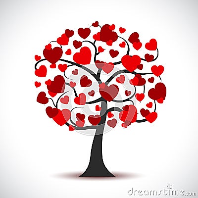 Beautiful love tree - vector Stock Photo